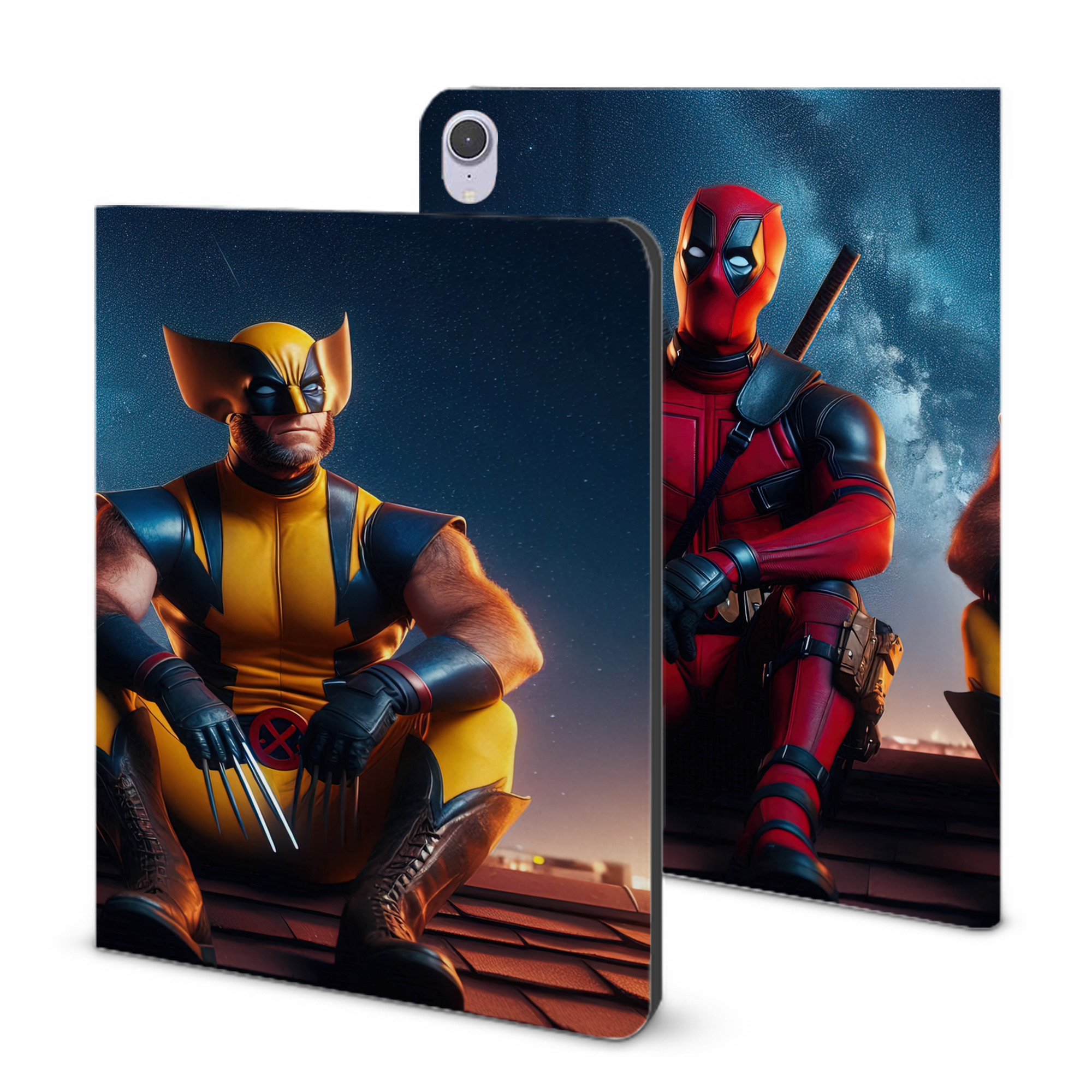 （画像用） Deadpool デッドプール IPad ケース ブック型 PUレザー TPU 耐衝撃 軽量 薄型 ペン収納なし 全面保護 IPad 各モデル対応